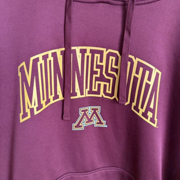 ProEdge - Unisex - Minnesota Hoodie - Maroon Gold Logo - College Pullover - 2XL - Picture 4 of 6